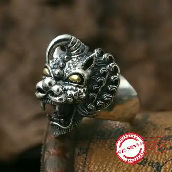 

S925 sterling silver men's ring personality retro fashion jewelry domineering shape opening ring to send a couple of gifts 2018