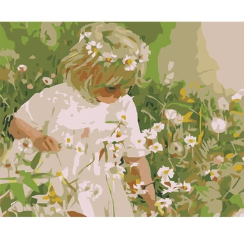 

Angel baby Picture Painting By Numbers Handpainted Oil Painting on Canvas Wall Pictures for Living Room Decoration Framed