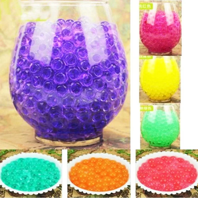 3 bag Colorful Pearl Gel Ball Polymer Hydrogel Crystal Mud Soil Water Beads Grow Magic Jelly Wedding Home Party Decoration | Дом и сад