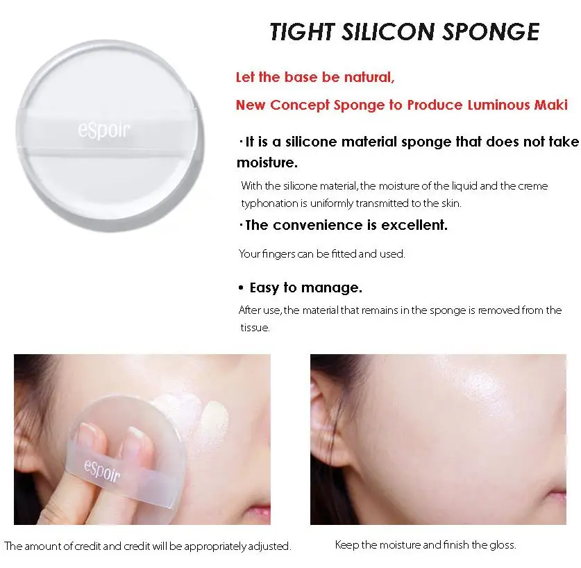 MISSHA M Perfect Cover BB Cream 50ml + ESPOIR Silicone Sponge Moisturizing Foundation Natural Brightening Makeup Korea Cosmetics
