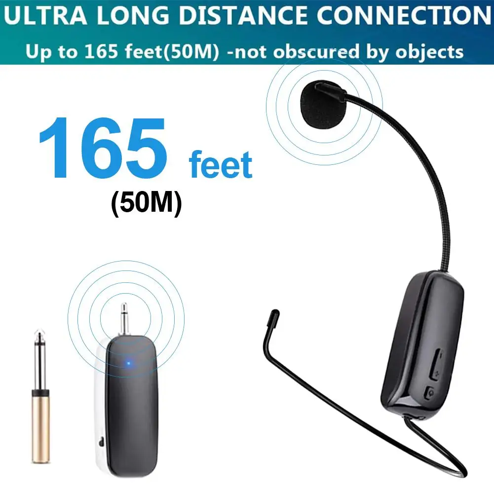 Ofertas Especiales Micrófono inalámbrico UHF 2 en 1, amplificador de volumen profesional para la enseñanza del habla 7WJoR3lYD5W