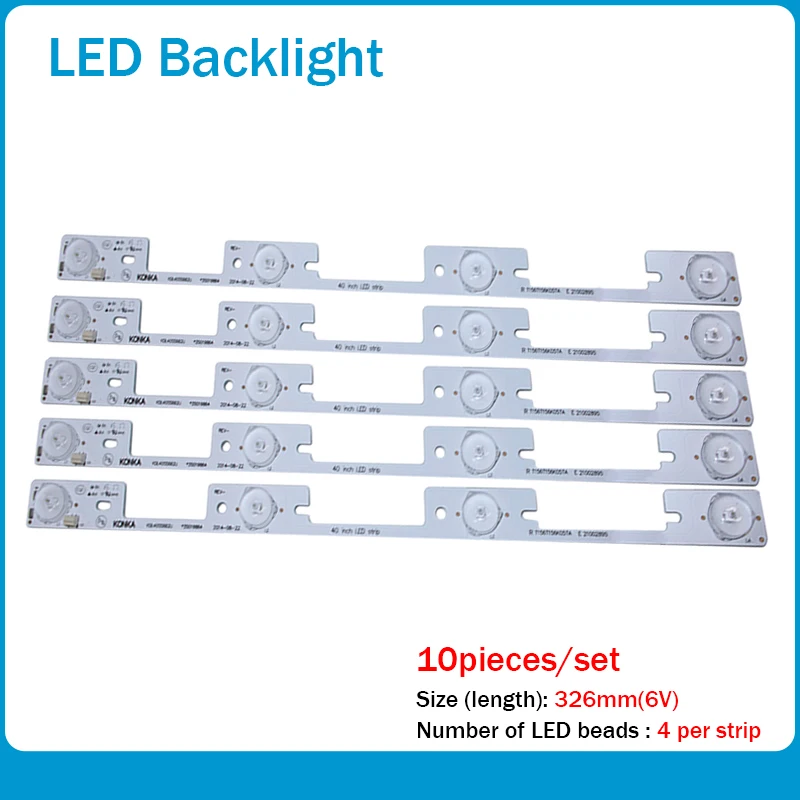 

New 20 Pieces*4 LEDs*6V LED strips working for TV KDL39SS662U 35018339 KDL40SS662U 35019864 327mm