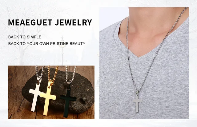 Collana Croce In Acciaio Con Zirconi - Elegante E Regolabile Per Uomo E Donna