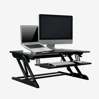 

ID-36 EasyUp Height Adjust Sit Stand Desk Riser Foldable Laptop Desk Notebook/Monitor Holder Stand With Keyboard Tray