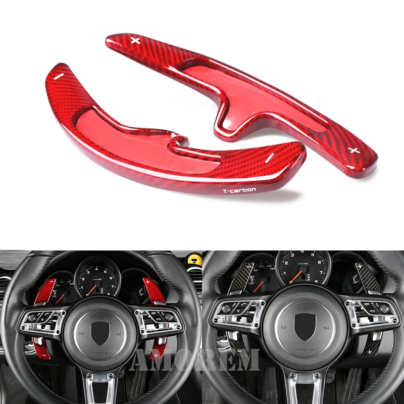 For Porsche 911 991 718 Carbon Fiber Steering Wheel Gear Paddle Shift 2pcs/set 