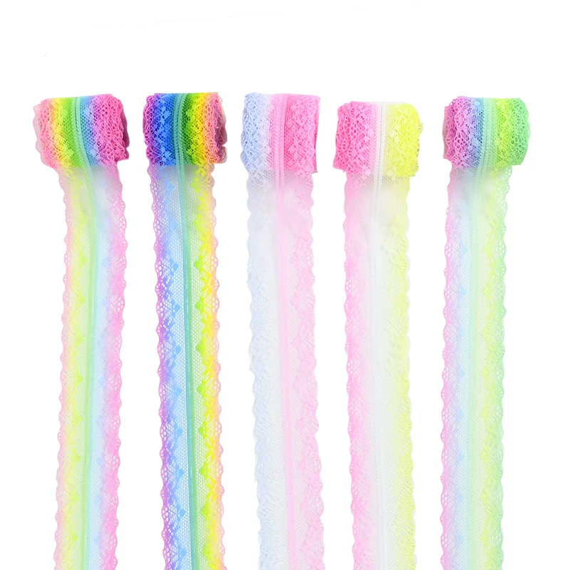 

5Yards 35mm Bilateral Handicrafts Colorful Embroidered Net Lace Trim Ribbon DIY Wedding/Birthday/Christmas/Bow Decorations