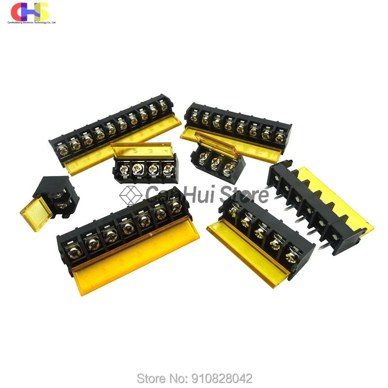 Wire Connectors,Wiring Connector 2/5pcs HB9500-2P 3P 4P 5P 6P 7P 8P 9P 10Pin PCB Screw Terminal Block Connector HB-9500 300V 30A Lid Barrier Terminal 9.5MM Pitch
