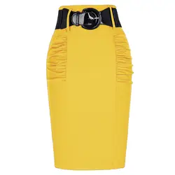 Женская элегантная мода KK женская рубашка хорошо тянется юбка-карандаш с широким поясом