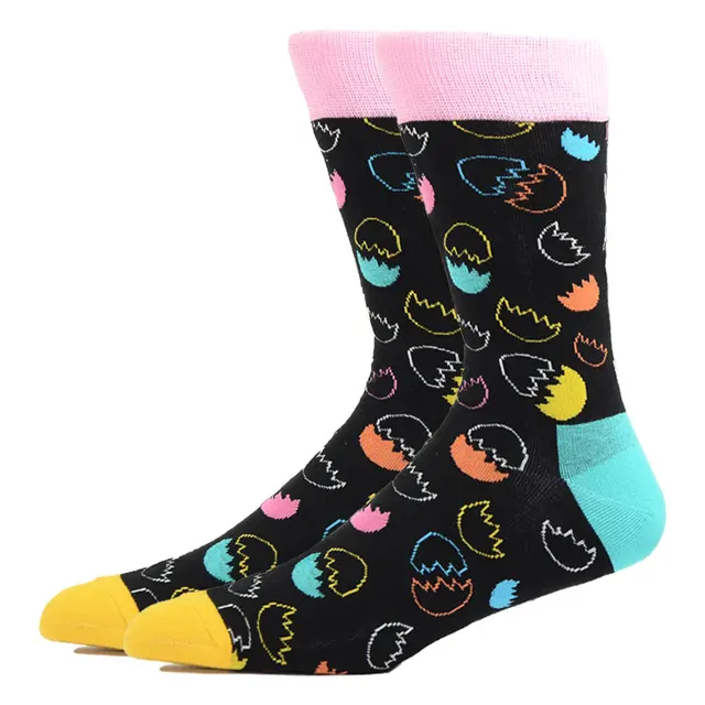 Fashion Men Happy Socks Combed Cotton Cartoon Animals Dog Cat Large Size Casual Women Cute Funny Harajuku Socks Colorful HK11046-6