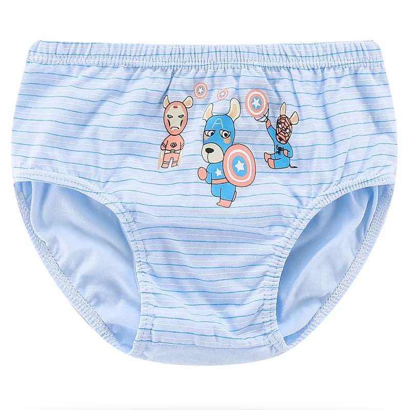 5pcs/box Cotton Boys Underwear Briefs Spandex Cartoon Elastic