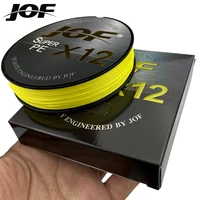 JOF 12 Strands Braid PE Fishing Line 300M 500M 100M Strong Abrasion Resistance Multifilament Fishing Line 1