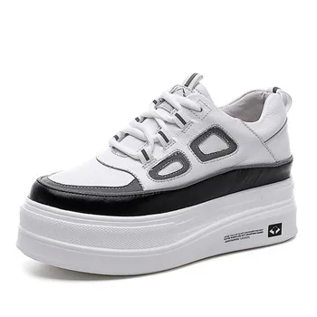 

Leather women's shoes net red old shoes women 2019 spring and autumn new casual single shoes inside thickening thick white shoes