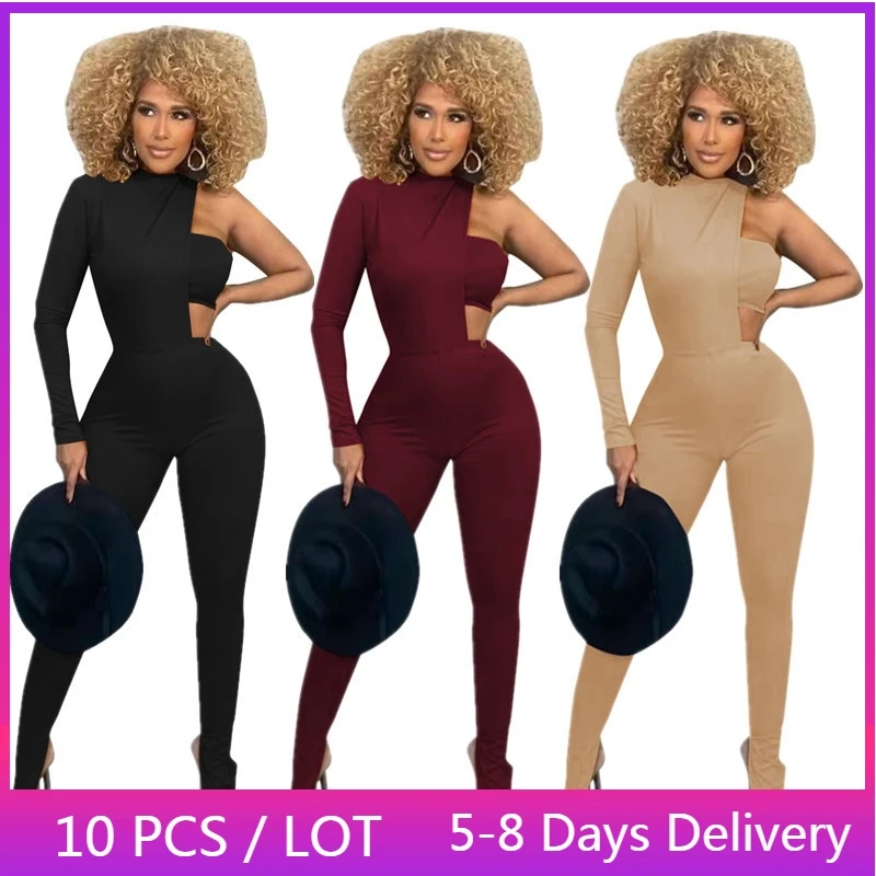 

Wholesale Items Clubwear Women Ribbed 3 Piece Set Long Sleeve Tops + Crop Top and Slit Pants Set Fashion Club Outfits for Women