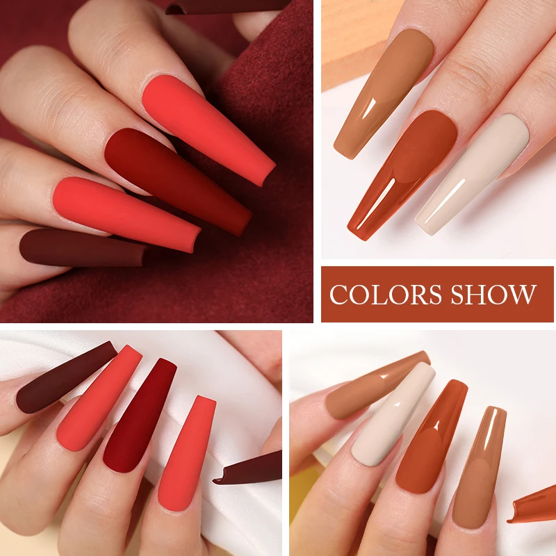 UR SUGAR 7.5ml Gel Nail Polish Red Nude Glitter Sequins Base Matte Top Coat Semi Permanent Soak Off UV LED Nail Art Varnish