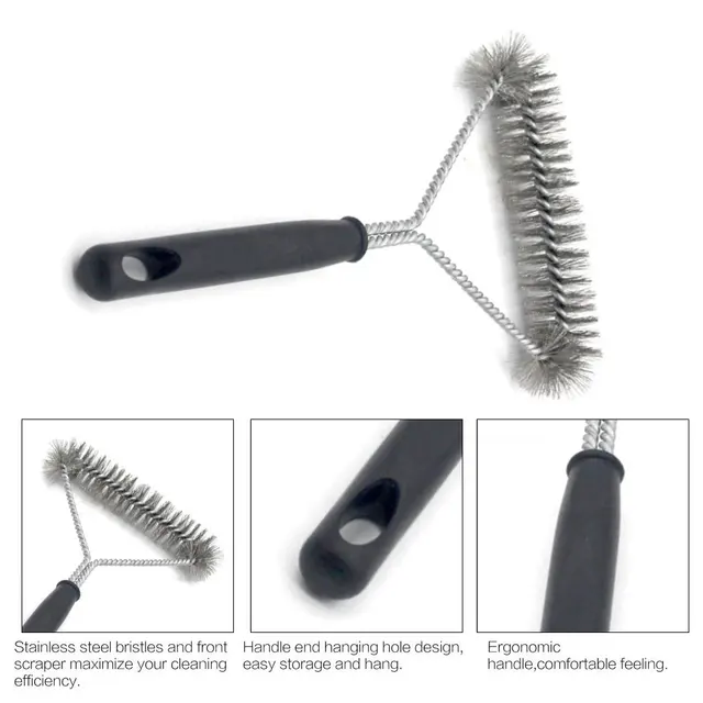 11 Hüvelykes Grill -Készlet Tisztító Kefe Rozsdamentes Acél Főző Szerszámok Barbecue Modulok Konyhai Kiegészítők Kefék - Image 3