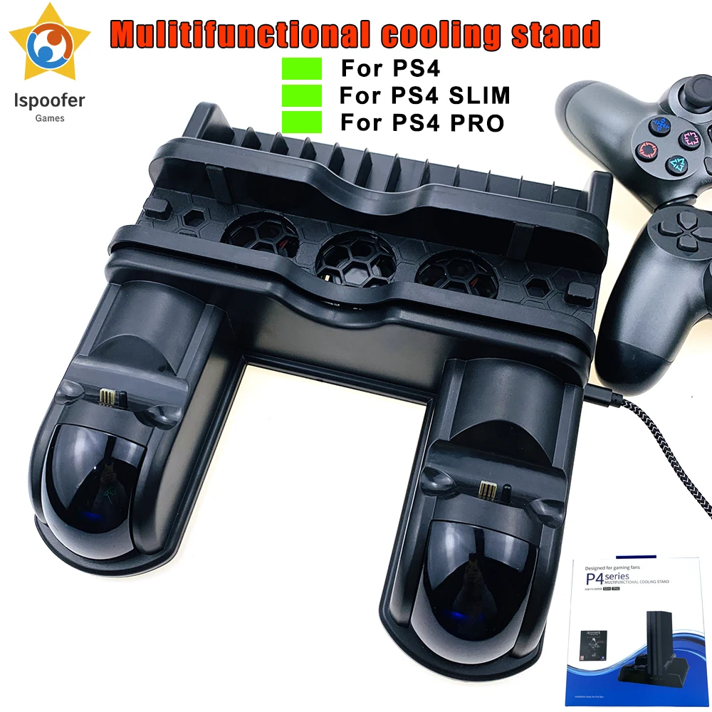 Новинка 2020 зарядное устройство для двух контроллеров PS4/PS4 Slim/PS4 Pro вертикальная