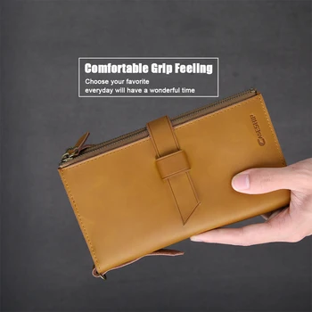 

CASESHIP 100% Leather Wallet Cases For iPhone 6 6 S 7 8 Plus X Case Double Zipper Case For Samsung Galaxy S8 S7 S7 Edge S6 Edge