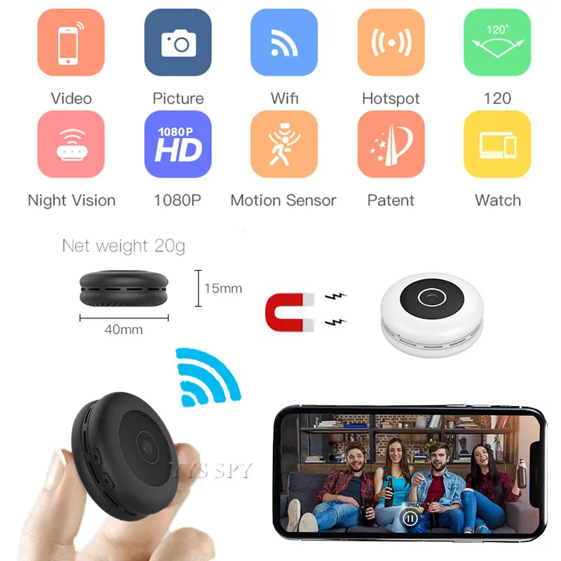 

1080P Mini Wifi Camera H11 Magnetic Micro Cam Night Vision Motion Detection HD Video Camcorder Support Remote View Hidden TF Car