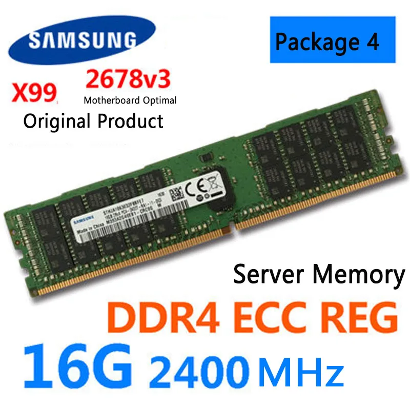 Samsung 16G Память DDR4 PC4-2133P 2400T ECC REG 32 Гб Серверная карта памяти X99