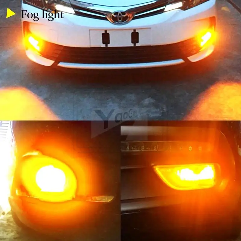 YaaGoo Янтарный Желтый дальнего света P13W 33SMD 5730 чип светодиодный лампы для авто автомобиля противотуманные фары
