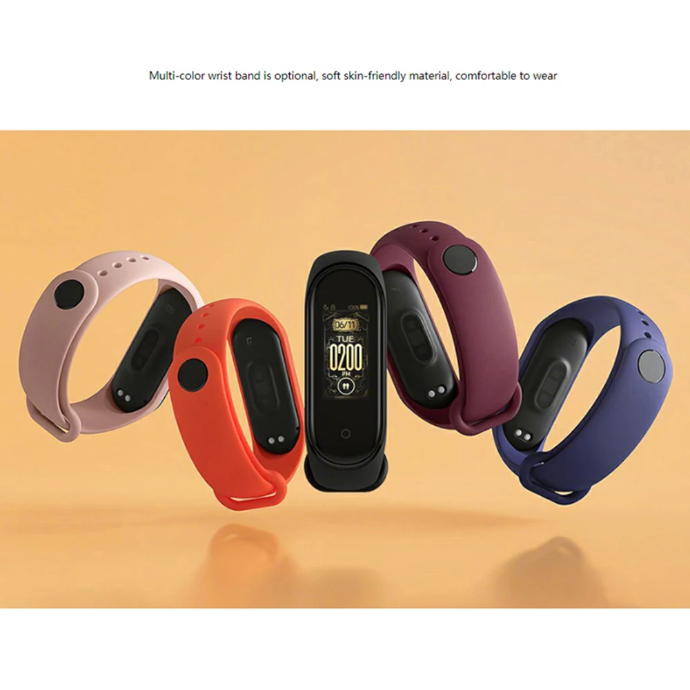 Xiaomi mi-браслет 4 Smart mi Band 4 Цвета экран Браслет фитнес-трекер для измерения сердечного ритма Bluetooth 5,0 водонепроницаемый браслет 4
