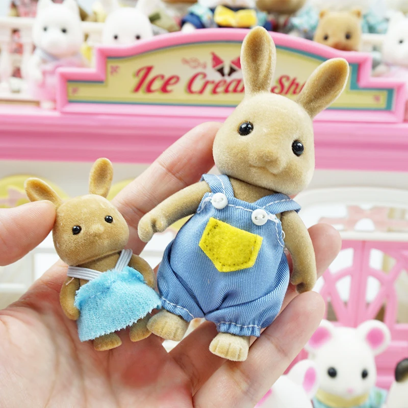 Miniature Dollhouse Furniture Forest Animal Family 1/12 Toys Girl Dolls Accessories Bedroom Bathroom Kit For Dolls