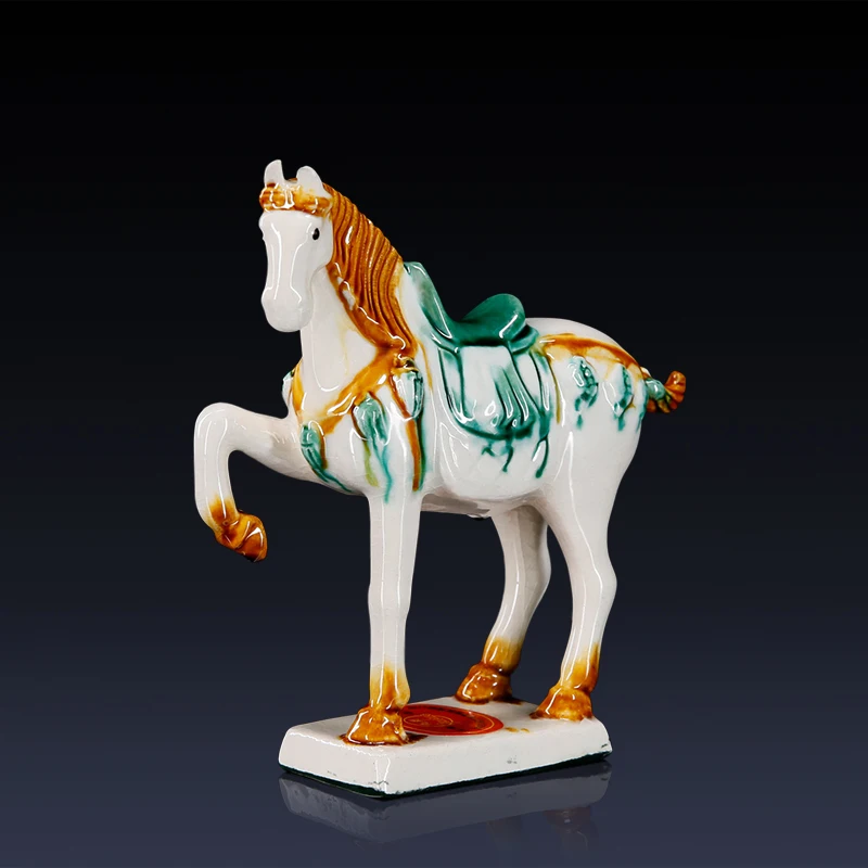 Старинный фарфор керамическая Лошадь Пони Статуя Статуэтка китайская усадьба маленький орнамент фэншуй подарок на день рождения для любителя животных ребенок - Цвет: Светло-зеленый