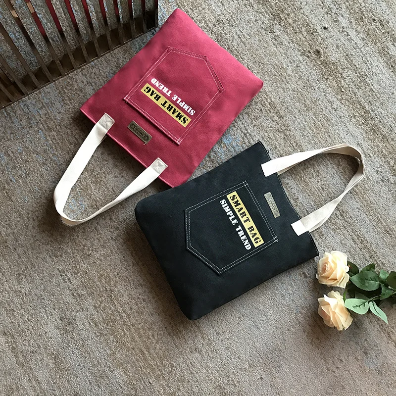 

Single-shoulder Canvas Bag WOMEN'S Bag Bag Day South Korea Simple Literature And Art Students Large Bag Handbag Shoulder Bag Can