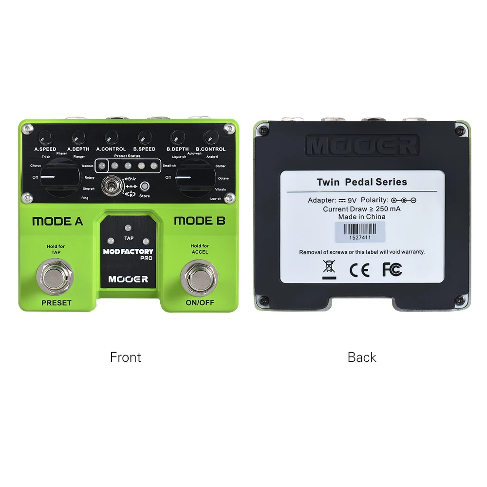 MOOER MODFACTORY Pro двойные модули модуляции гитары педаль эффектов 16 эффектов модуляции Tap темп функция с двойной