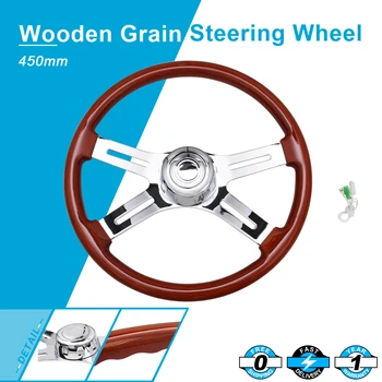 

BRAND New 450mm 18inch Universal Classic Wood Steering Wheel