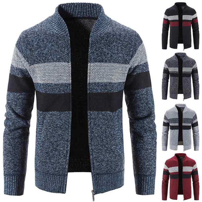 

Men's Sweater Coat Original Street Casual Sports Autumn/winter Fleece Knit Cardigan Baseball Collar Hombre Jacket