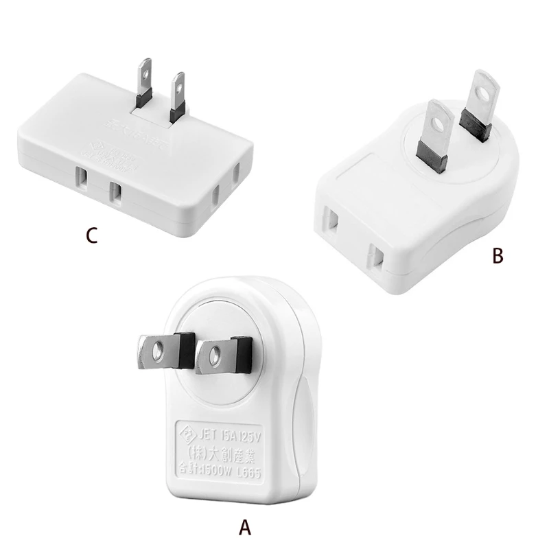 Plug Male to Female Socket 2 Outlets 90 Degree Down or Right Angle Plug Extender, Wall Adapter