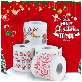 

Santa Claus Bath Toilet Roll Paper High Quality Christmas Decor Tissue Xmas Printed Christmas Supplies Home Tool Two Layer