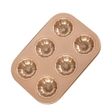 Wiilii 6 полости в форме цветка сковорода для торта антипригарная форма для кексов жестяная форма для выпечки шоколадных бубликов жаропрочная посуда для десерта поднос