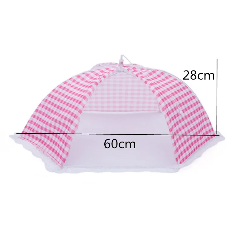 pink 18 inch Hoomall 1 шт., кухонные складные сетчатые крышки для еды, анти-муха, москитный зонтик, гигиеническая сетка, Стильная крышка для еды, принадлежности для барбекю, пикника, кухонные принадлежности - Цвет: pink 18 inch