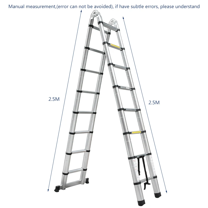 1 шт 2,5 м+ 2,5 м алюминиевая телескопическая лестница с соединением