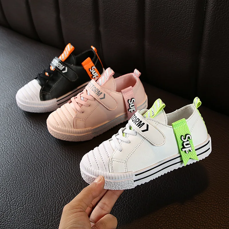 

Hot Selling Children White Shoes Board Shoes 2019 Spring And Autumn BOY'S Shell Head Casual Shoes Girls Baby Biscuit Shoes Fashi