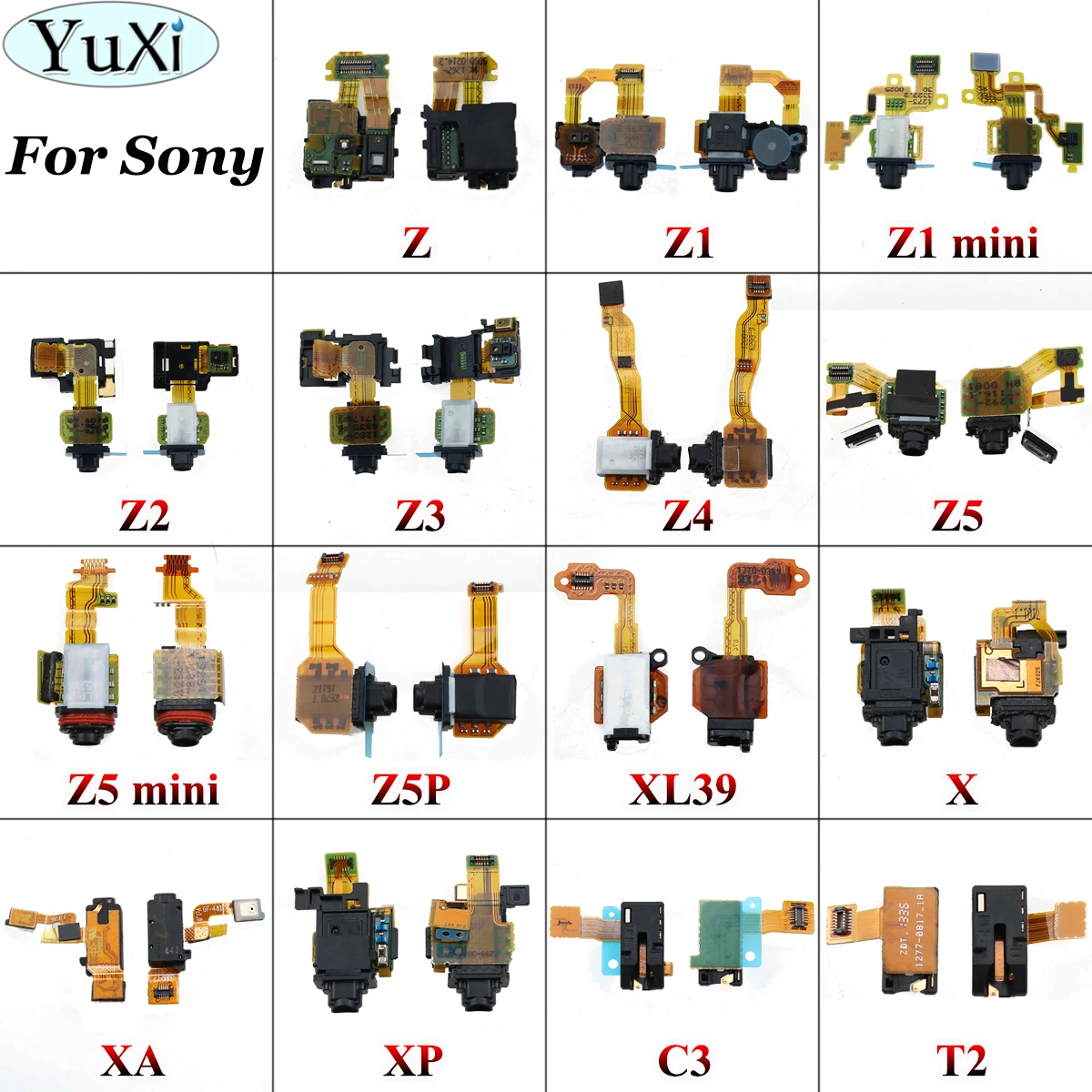 

YuXi For Sony Xperia Z Z1 Z2 Z3 Z4 Z5 Compact Premium X A XP C3 T2 Audio Earphone Headset Phone Jack Proximity Sensor Flex Cable