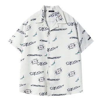 

Mens HipHop Shirt Hawaiian Beach Shirts Harajuku Streetwear 2020 Summer Thin Short Sleeve Blouse Male Unisex Oversize Shirts Top