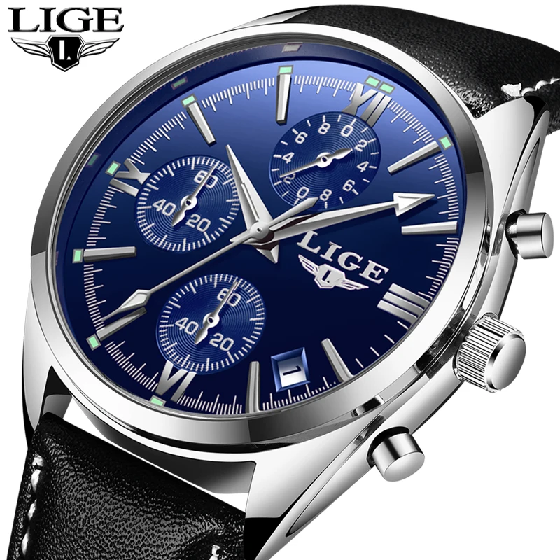 Relogio Masculino LIGE Mens Watches Top Luxury Brand Chronograph Military Waterproof Quartz Watch for Men Date Sports Clock Male afbeelding