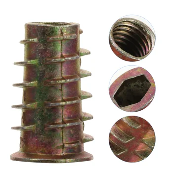 

50pcs Insert Nut Screw-in Zinc Alloy Threaded Taper Hex Socket Fastener Connector Bolt for Furniture
