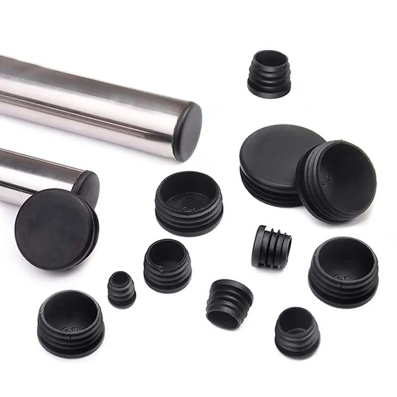 2/4/10PCS Round Plastic Black Blanking End Cap Caps Tube Pipe Inserts Plug Bung Diameter 12mm 14 16 19 20 22 25 28 30 32 -100mm