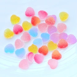 50Pcs Resin Cute Mini Imitation 10mm Heart-Shaped Fudge Flatback Scrapbook Kawaii DIY Embellishments Accessories L79