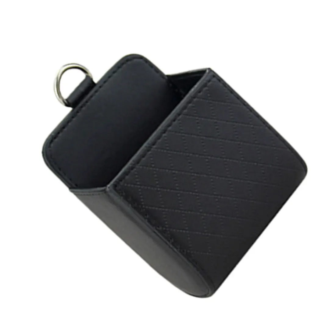 Автомобильный Органайзер на вентиляционное отверстие, коробка из искусственной кожи, сумка для хранения ключей для мобильного телефона, автомобильный подвесной карман