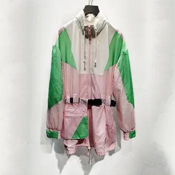 

Women Jacket Spring / Summer 2020 jacket Women's Color Mid-length Windbreaker Jacket