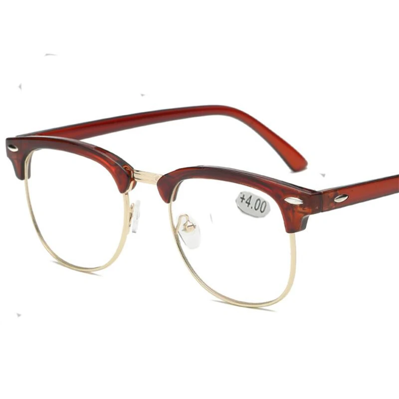 Anti-blue Light Half Frame Farsighted Glasses Male Female Elderly Reader Eyeglasses Magnifier +0.5 +1.0 +1.5 To +4.0 6