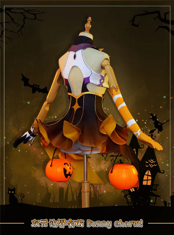 Honkai Impact 3 Bronya Zaychik Хэллоуин Dusk witch костюм сексуальные вечерние платье с тыквами для женщин