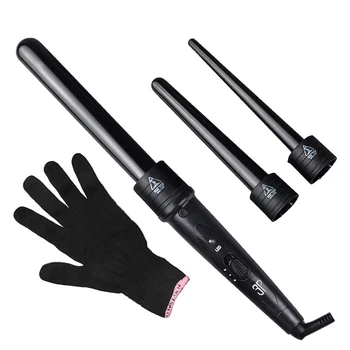 

3 in 1 Professional Curling Iron and Wand Set Hair Curler for All Hair Types Ceramic Wands Hair Curling Irons with Glove