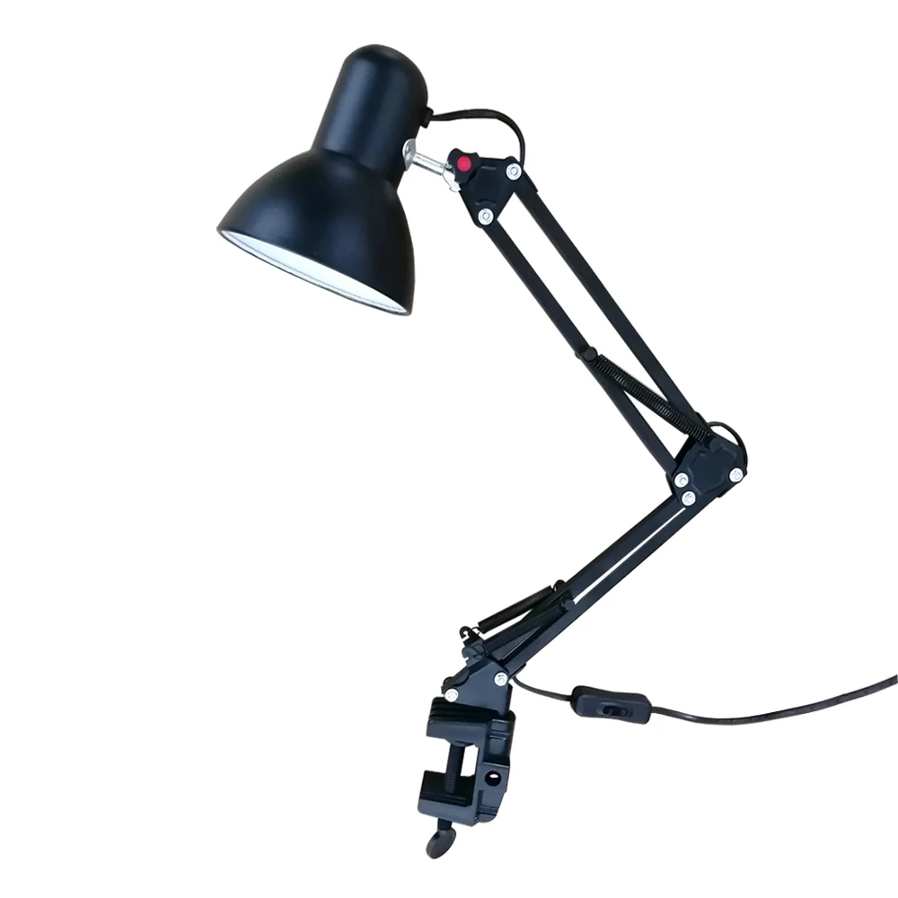 Günstige LED Schreibtisch Lampe Lange Schaukel Arm Falten Buch Lesen Lichter E27 E26 LED Clamp Tisch Licht AC85 265V (Nicht Enthalten die Lampe)