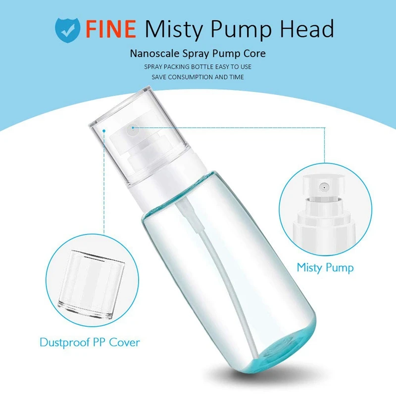 6Pcs Spray Bottle 60Ml/2Oz Fine Mist Spray Bottle Refillable Portable Containers Sprayer for Travel Makeup 6Pcs Spray Bottle 60Ml/2Oz Fine Mist Spray Bottle Refillable Portable Containers Sprayer for Travel Makeup